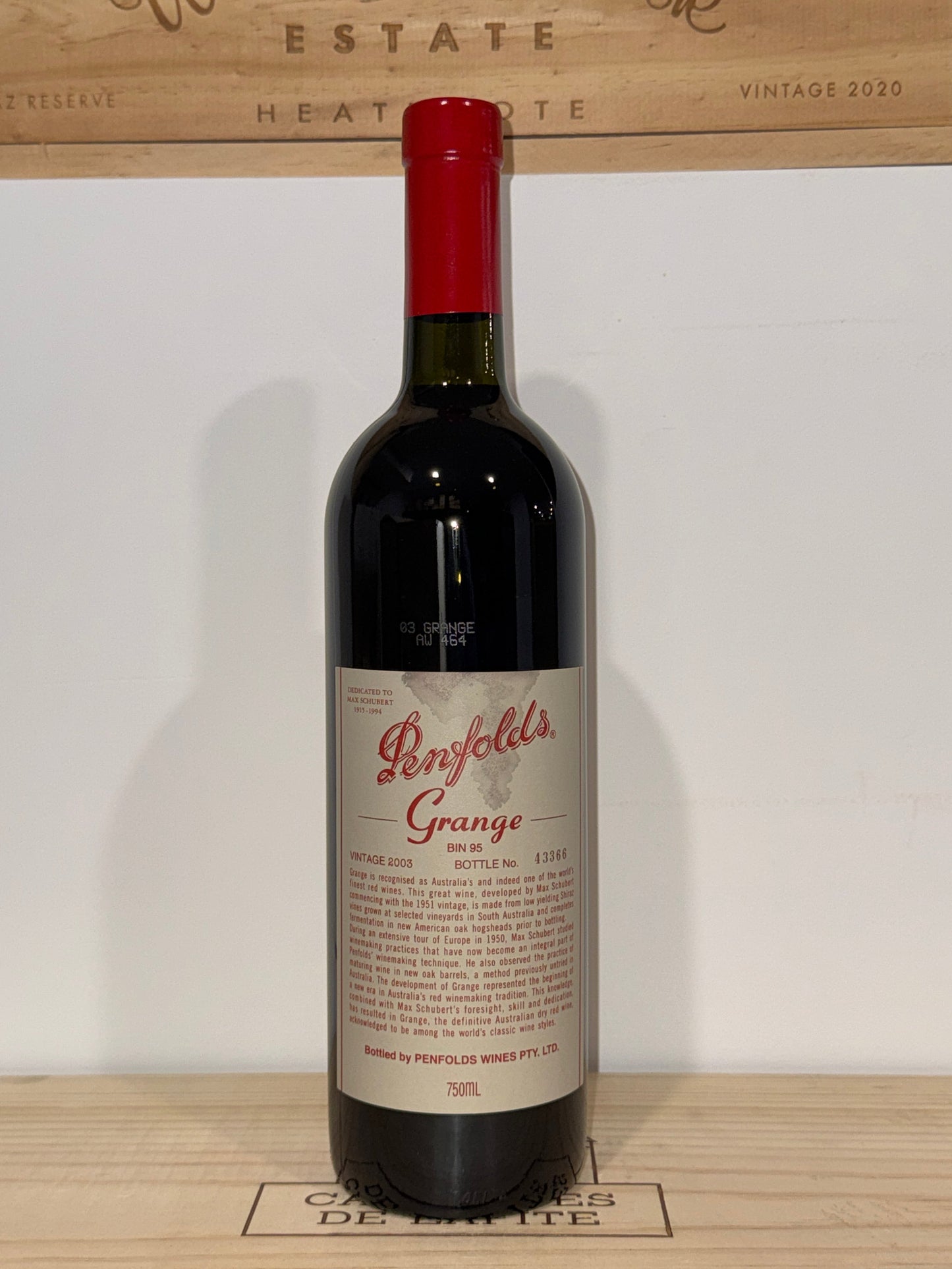 2003 Penfolds Bin 95 Grange Shiraz 750ml (with label stains)