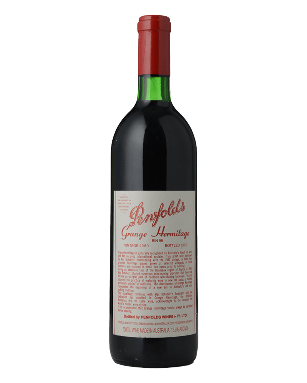 1989 Penfolds Bin 95 Grange Shiraz 750ml Base of Neck Minor Label Damage