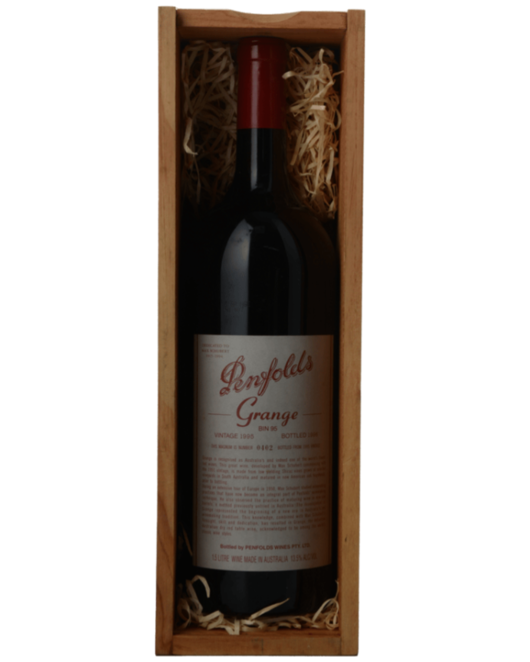 1995 Penfolds Bin 95 Grange Shiraz 1.5L Magnum Wooden Gift Box