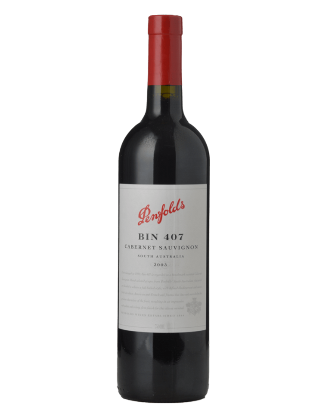 2003 Penfolds Bin 407 Cabernet Sauvignon 750ml