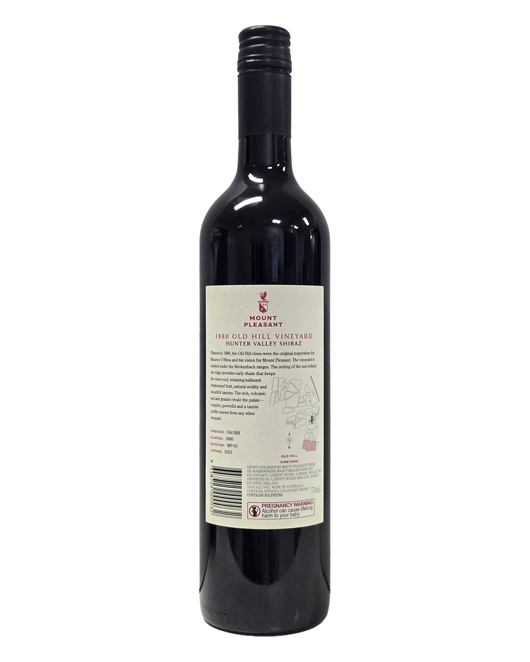 2023 Mount Pleasant 1880 Vines Old Hill Vineyard Shiraz 750ml Back