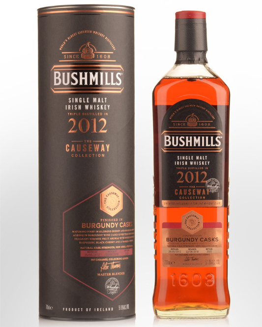 2012 Bushmills Burgundy Cask Reignites the Causeway Collection Irish Whiskey 700ml