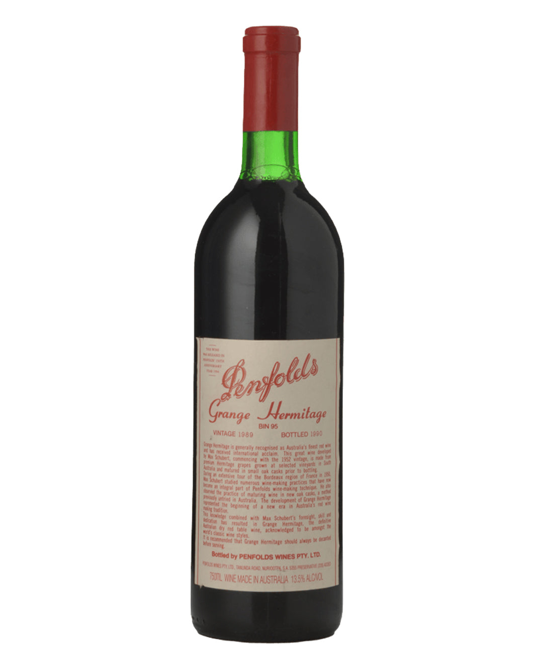 1989_Penfolds_Bin_95_Grange_Shiraz_750ml_Minor_Label_Stains__Just_Below_Base_of_Neck