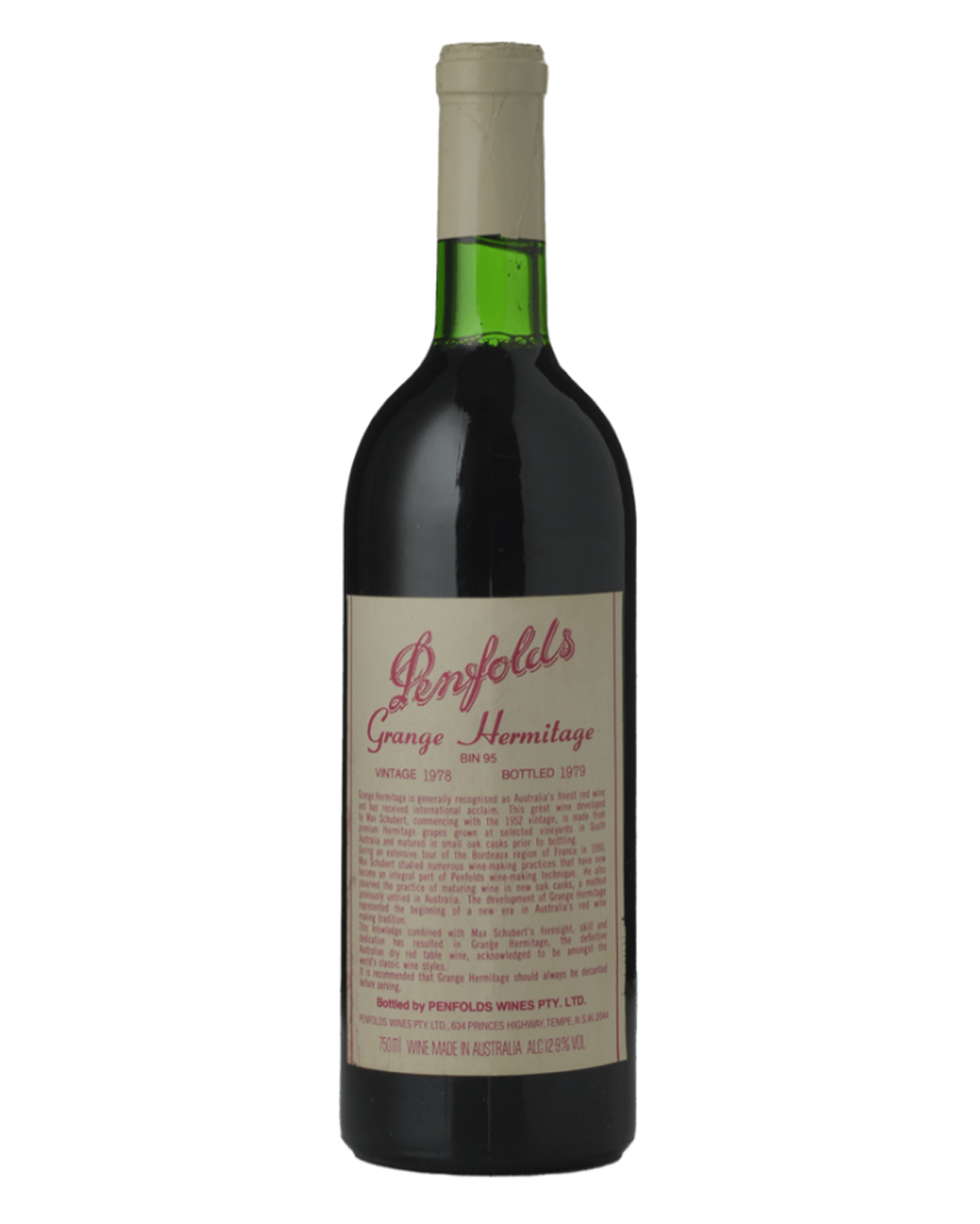 1978 PENFOLDS Bin 95 Grange Shiraz, South Australia
Base of Neck, Minor Label Stain/s
