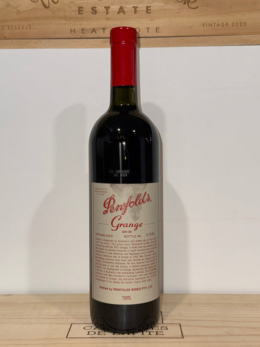 2003 Penfolds Bin 95 Grange Shiraz 750ml (with label stains)