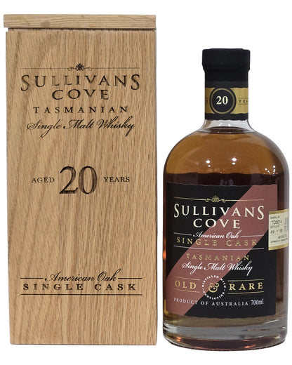 Sullivans Cove Old & Rare 20 Year Old American Oak Single Cask TD0014 Single Malt Whisky 700ml Original Timber Gift Box