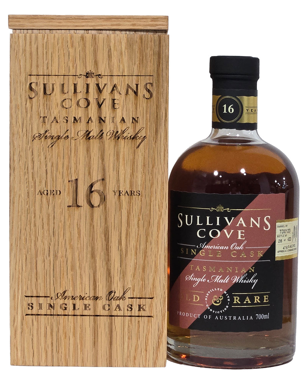 Sullivans Cove 16 Year Old Old & Rare American Oak Second-Fill TD0123 Whisky