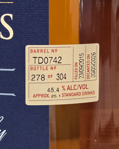Sullivans Cove French Oak Ex-Tawny Single Cask TD0742 Single Malt Whisky 700ml Gift Box