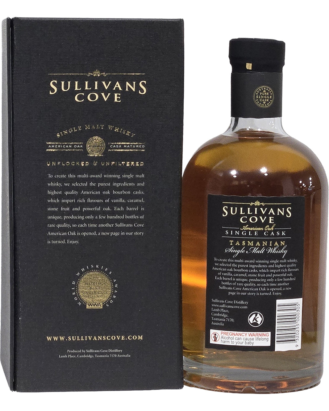Sullivans Cove American Oak Ex-Bourbon Single Cask TD0985 Single Malt Whisky 700ml Gift Box